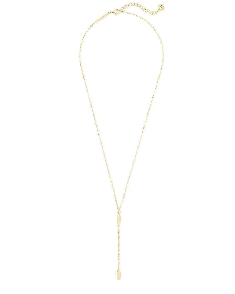 Fern Y Necklace in Gold