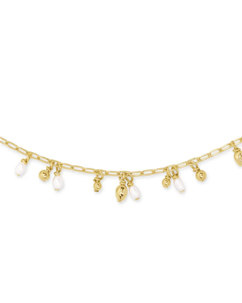 Mollie Gold Choker Necklace in Freshwater Cultured Pearl
