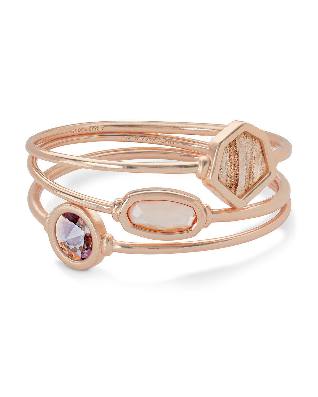 Natalia Bangle Bracelet Rose Gold Peach Mix