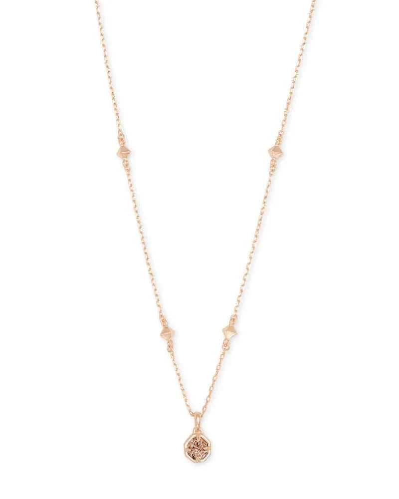 Nola Short Rose Gold Pendant Drusy