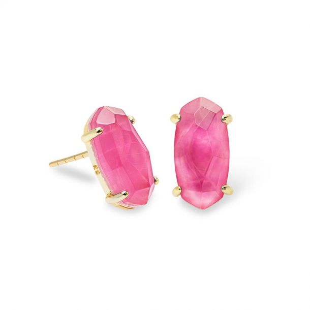 Betty Gold Earrings in Azalea Illusion