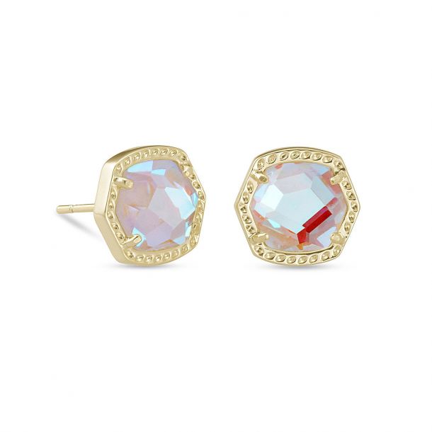 Davie Stud Earrings in Dichroic Glass