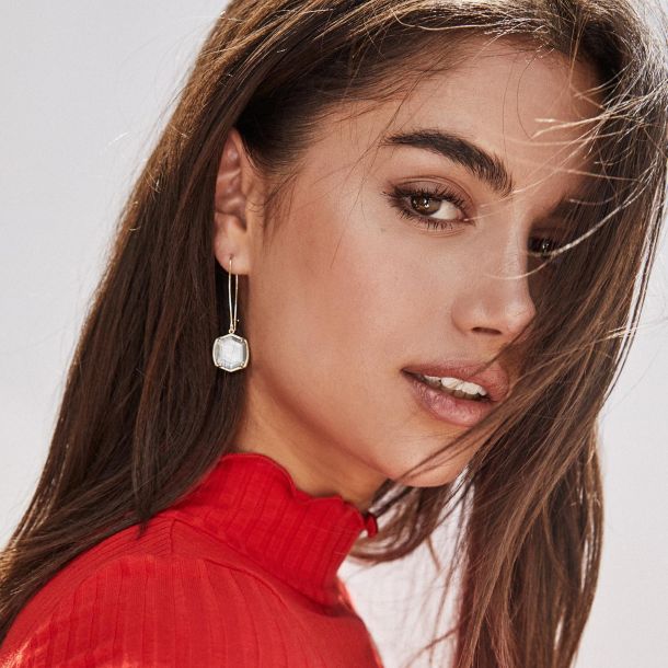 Davis Drop Earrings Gray Illusion Gold Earrings - Bella's House Tulsa