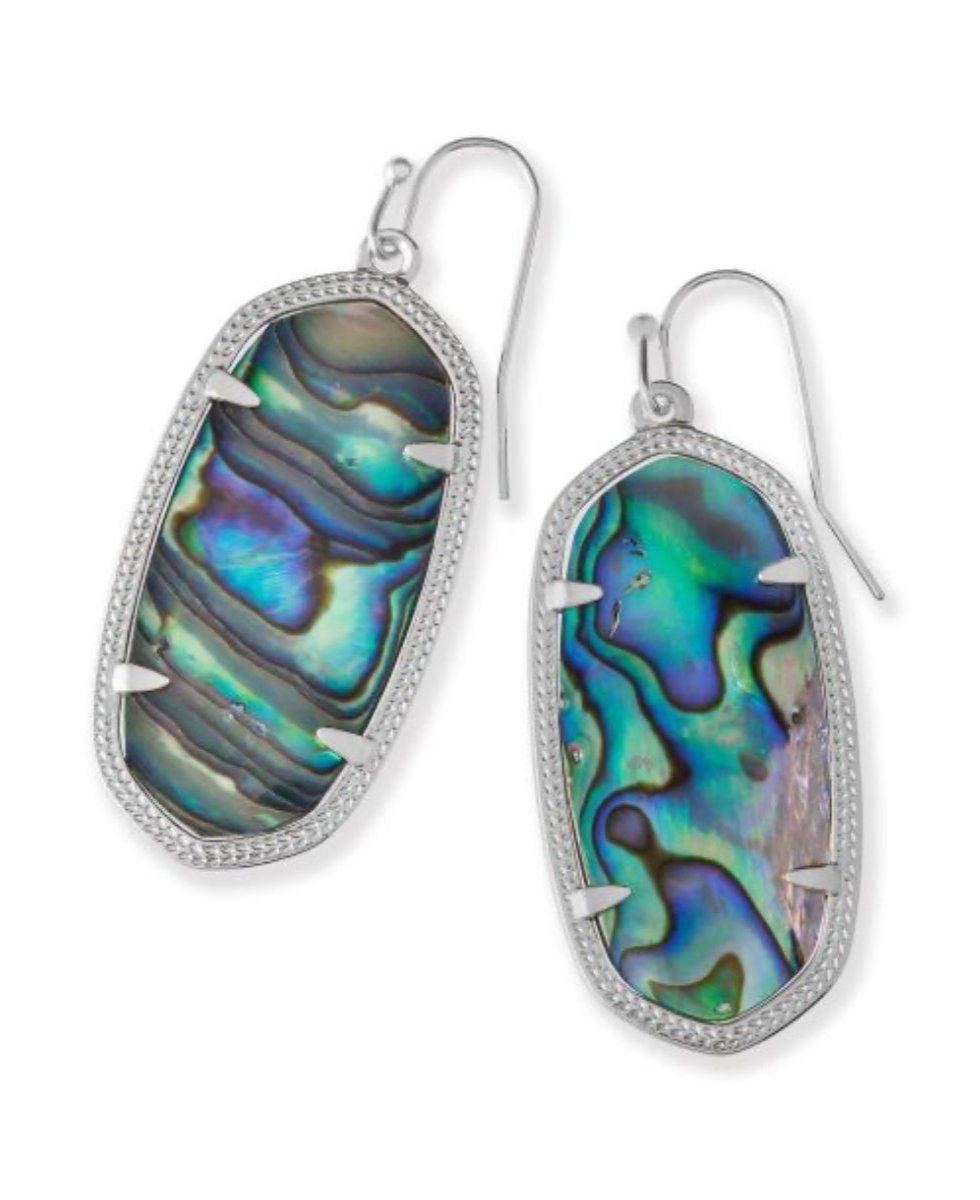 Elle Earring Rhodium Abalone Shell - Bella's House Tulsa
