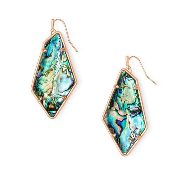 Emmie Rose Gold Drop Earrings in Abalone Shell