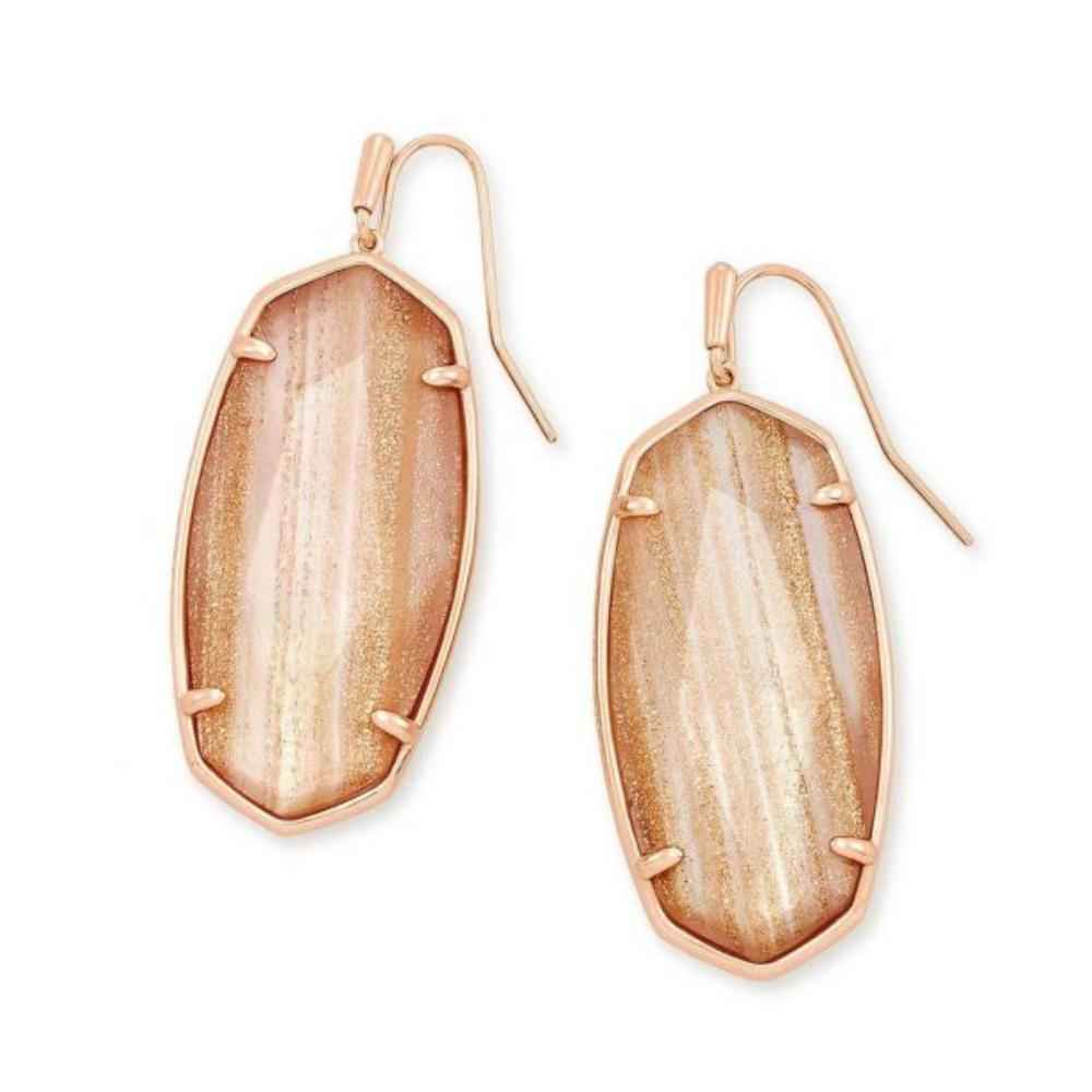 Faceted Elle Rose Gold Dusted Pink Illusion Earrings