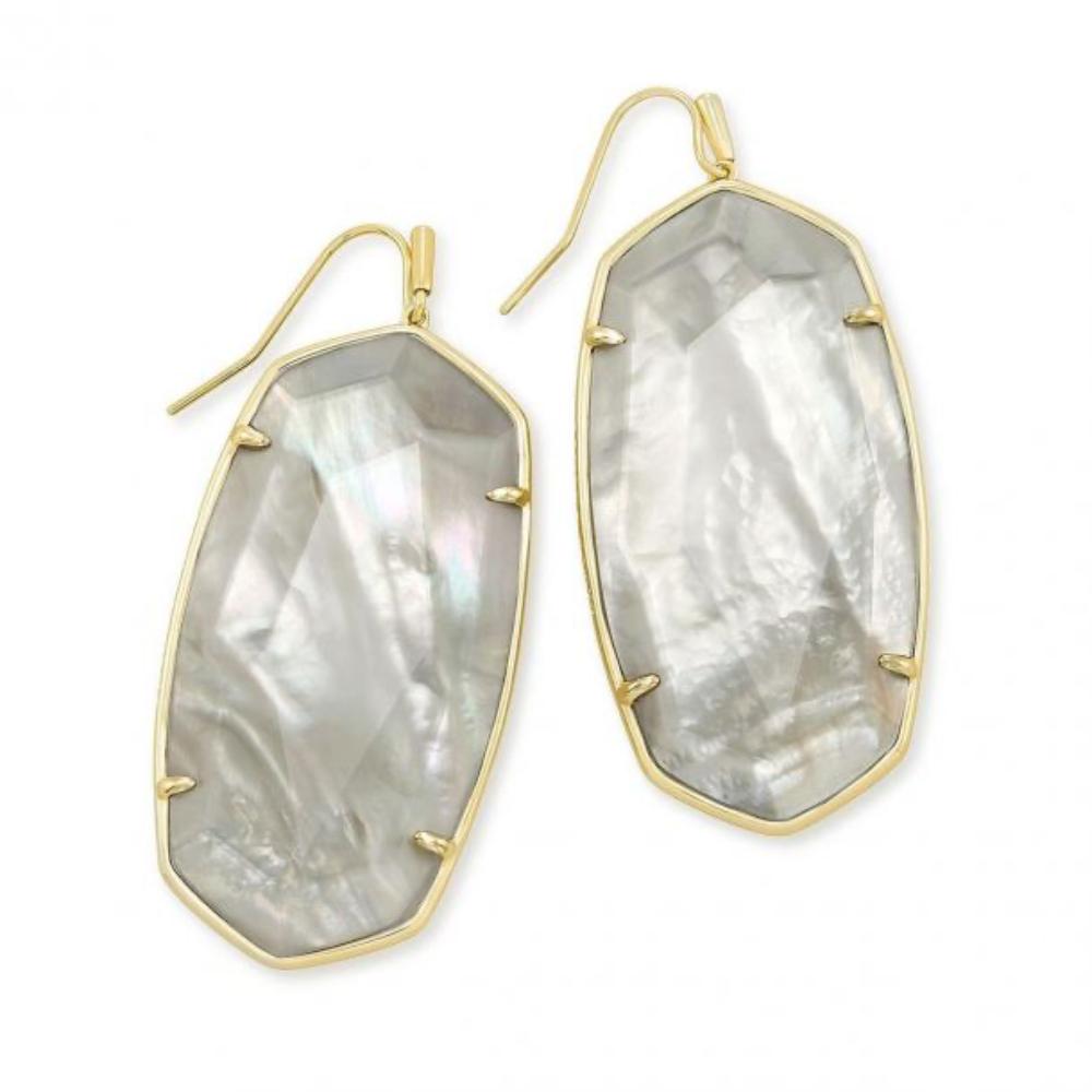 Faceted Danielle Grey Illusion Gold Earrings - Bella's House Tulsa