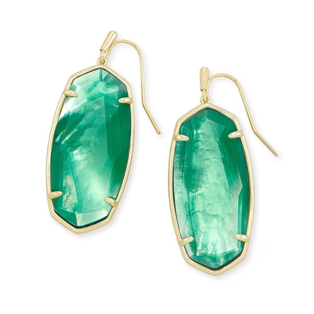 Faceted Elle Gold Jade Green Illusion Earrings - Bella's House Tulsa