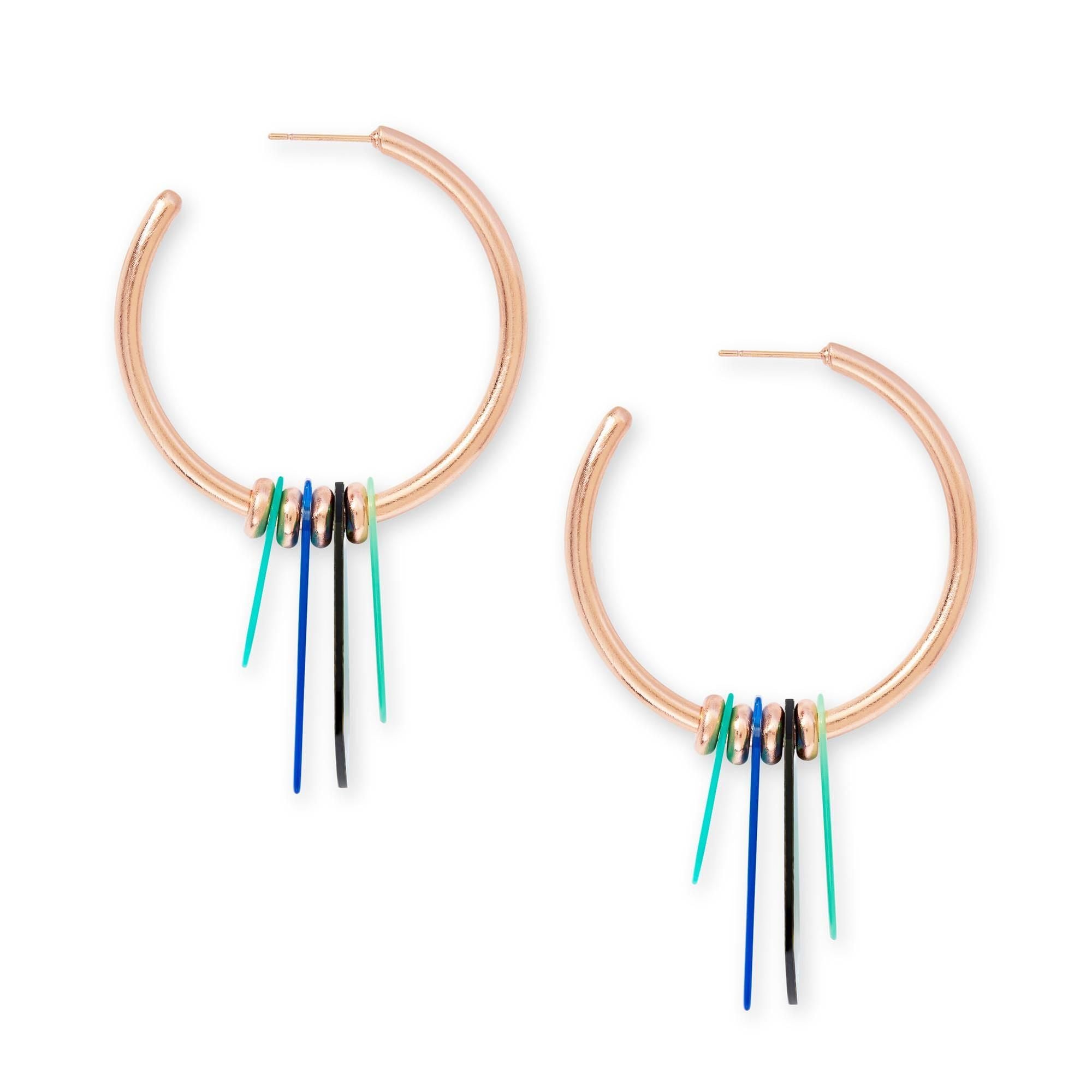 Gaby Rose Gold Hoop Earrings in Abalone