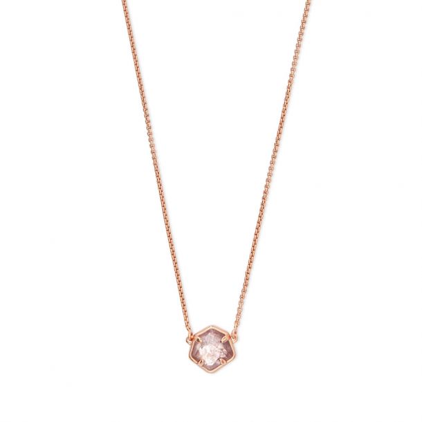 Jaxon Rose Gold Short Strand Necklace in Sable Mica
