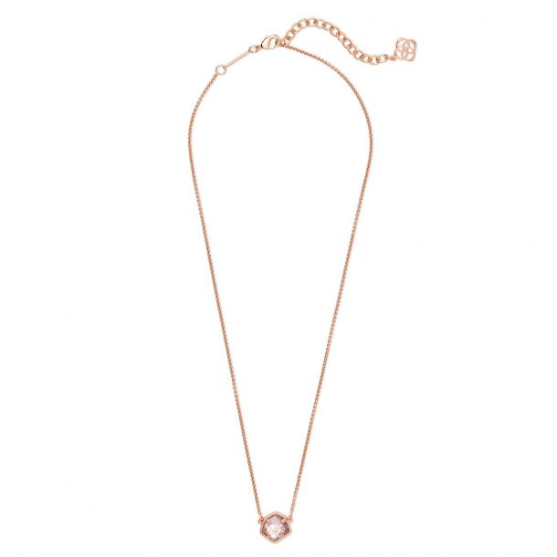Jaxon Rose Gold Short Strand Necklace in Sable Mica