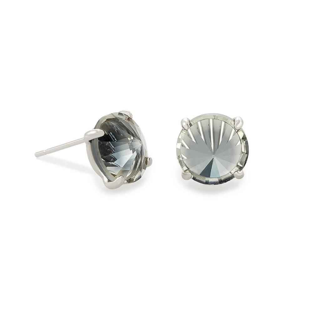 Jolie Rhodium Stud Charcoal Gray Ombre Earrings