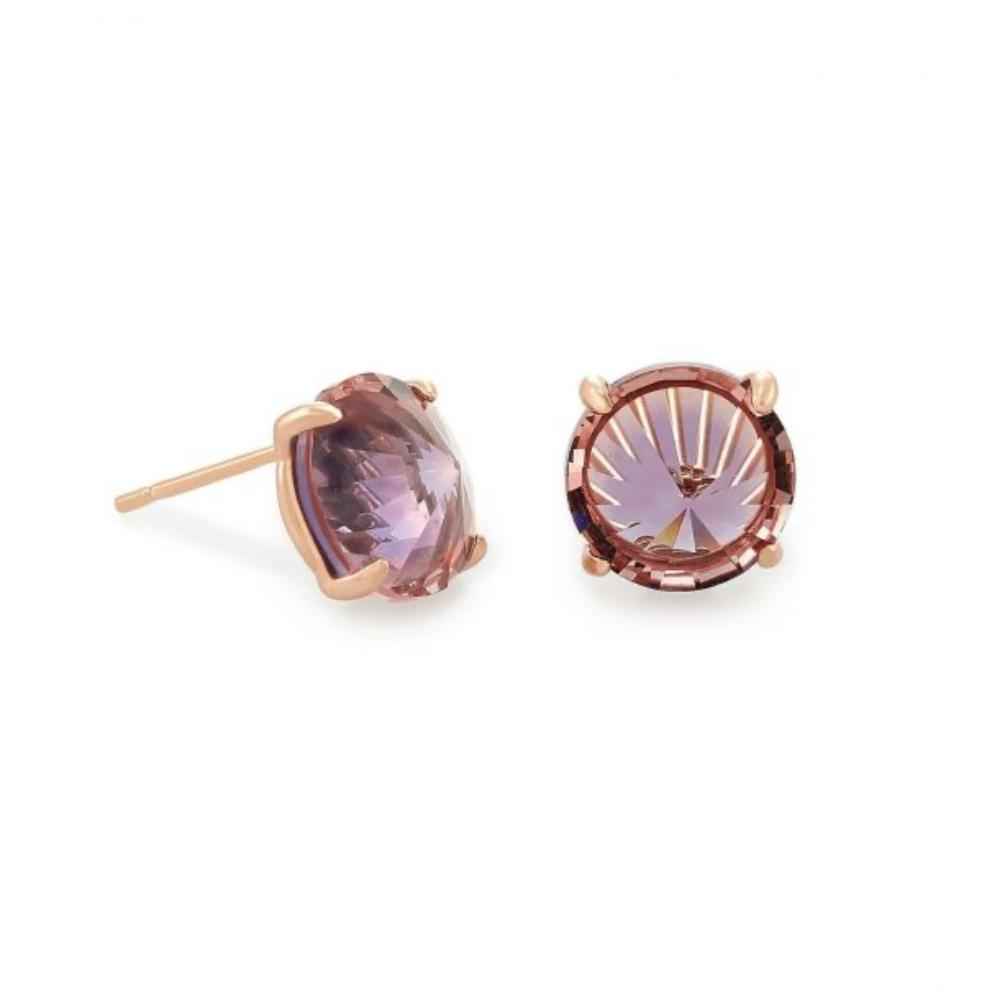 Jolie Rose Gold Stud Peach Ombré Earrings