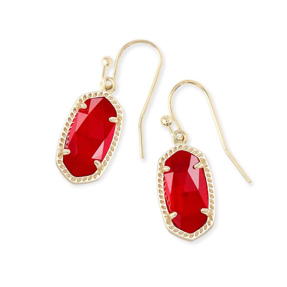 Lee Cherry Red Illusion Gold Earrings - Bella's House Tulsa