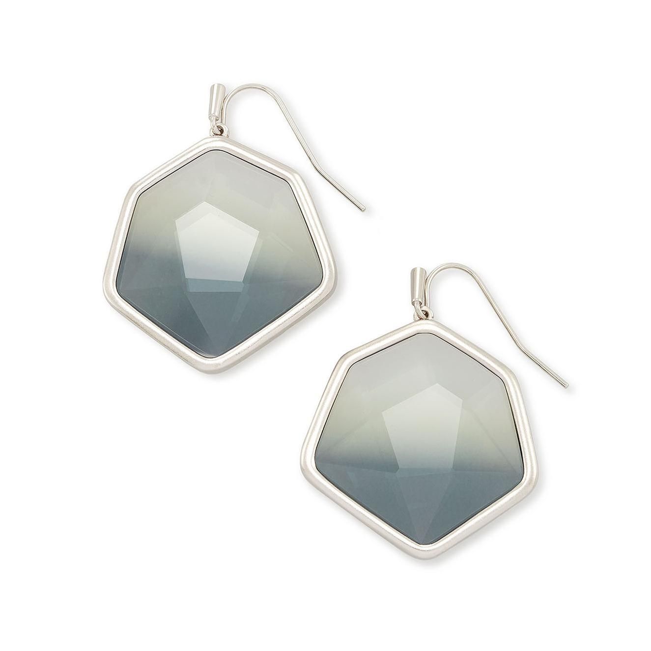 Vanessa Small Silver Charcoal Gray Ombré Earrings