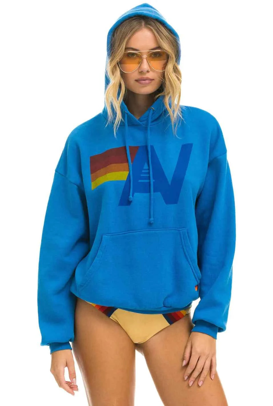 Logo Pullover Relaxed Hoodie - Ocean