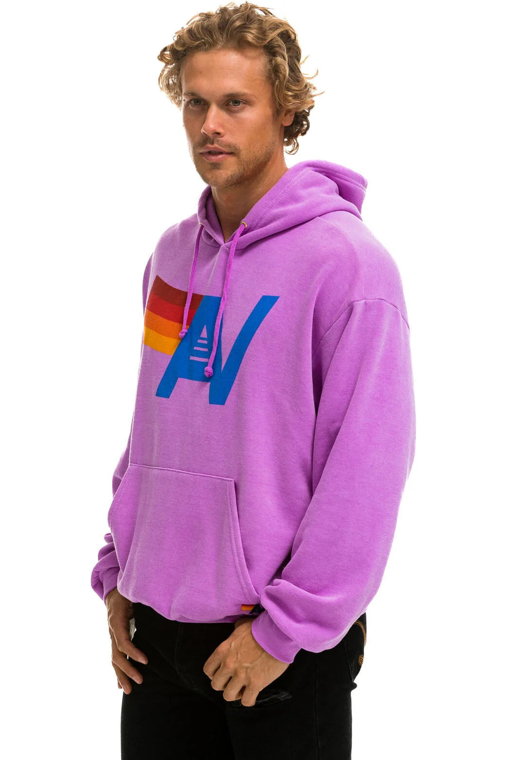 Logo Pullover Relaxed Hoodie - Neon Purple