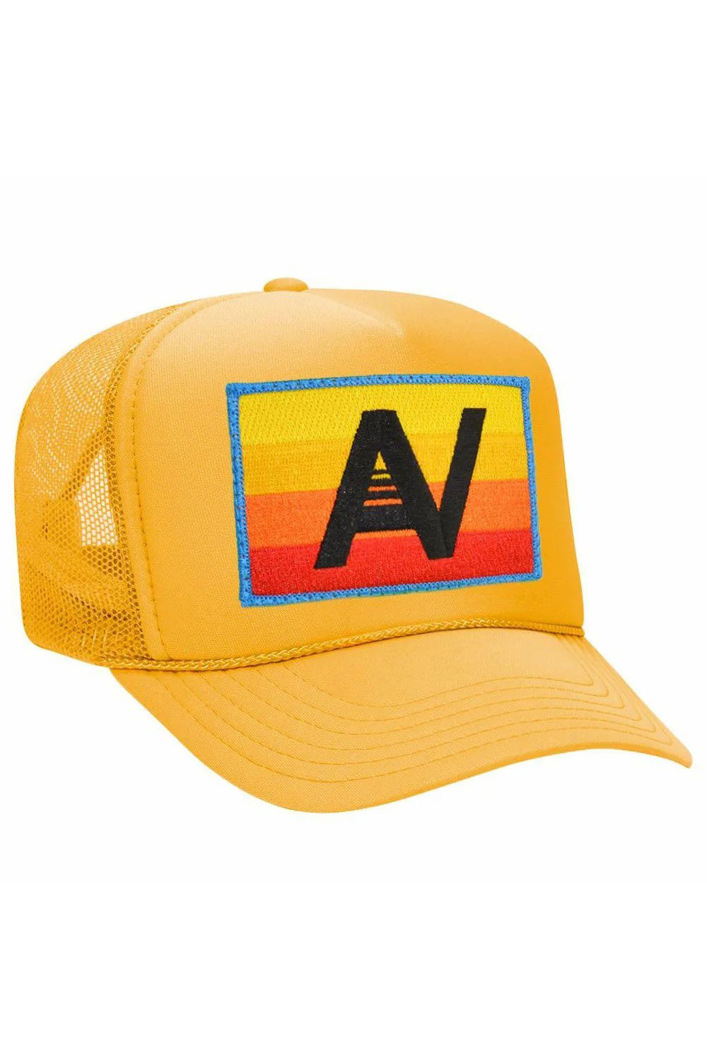 Logo Rainbow Vintage Low Rise Trucker Hat Gold