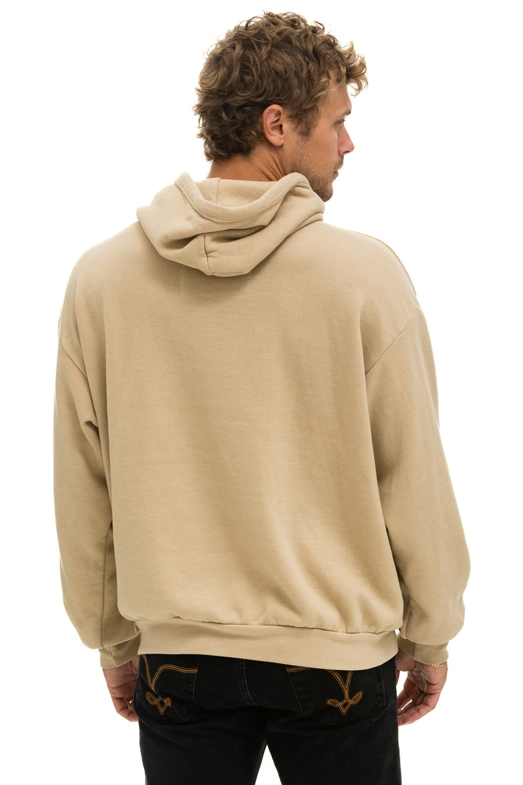 Logo Stitch Pullover Relaxed Hoodie - Sand - Bella's House Tulsa