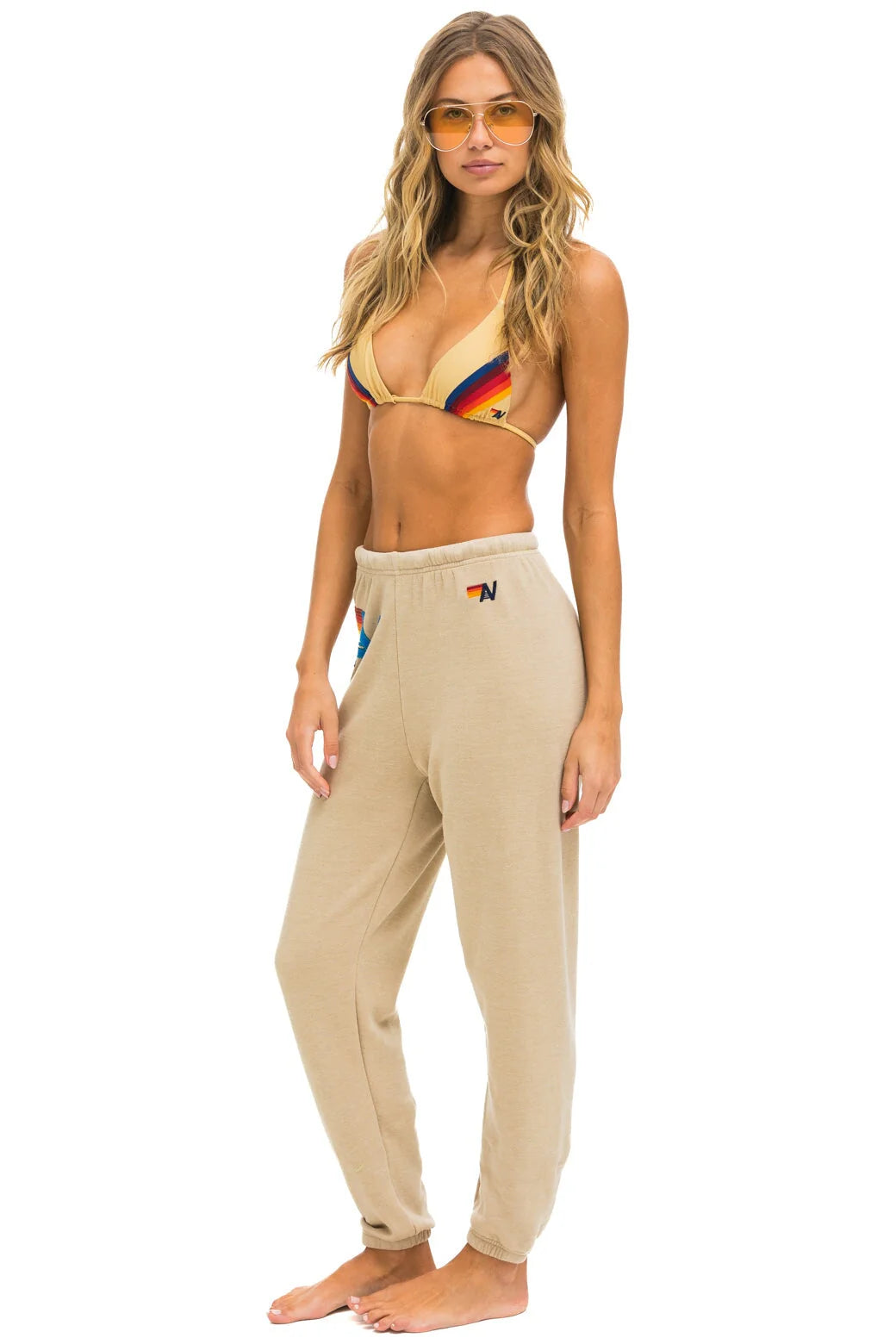Logo Stitch Women’s Sweatpants Sand - Bella's House Tulsa