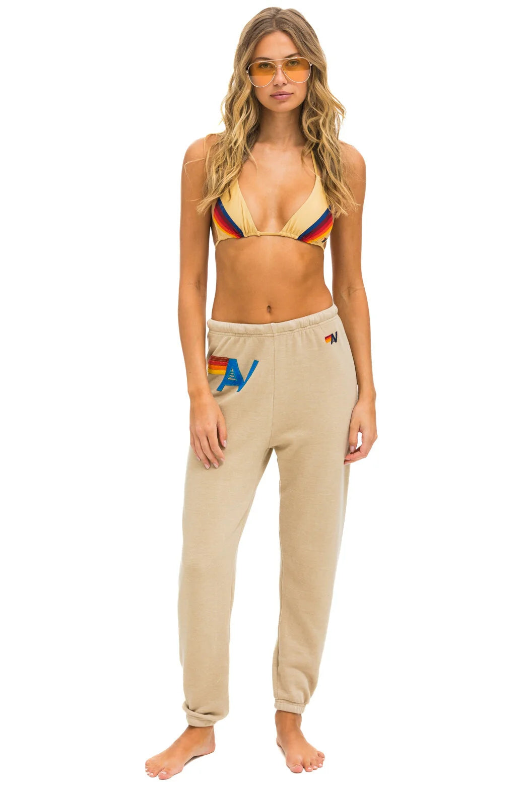 Logo Stitch Women’s Sweatpants Sand - Bella's House Tulsa