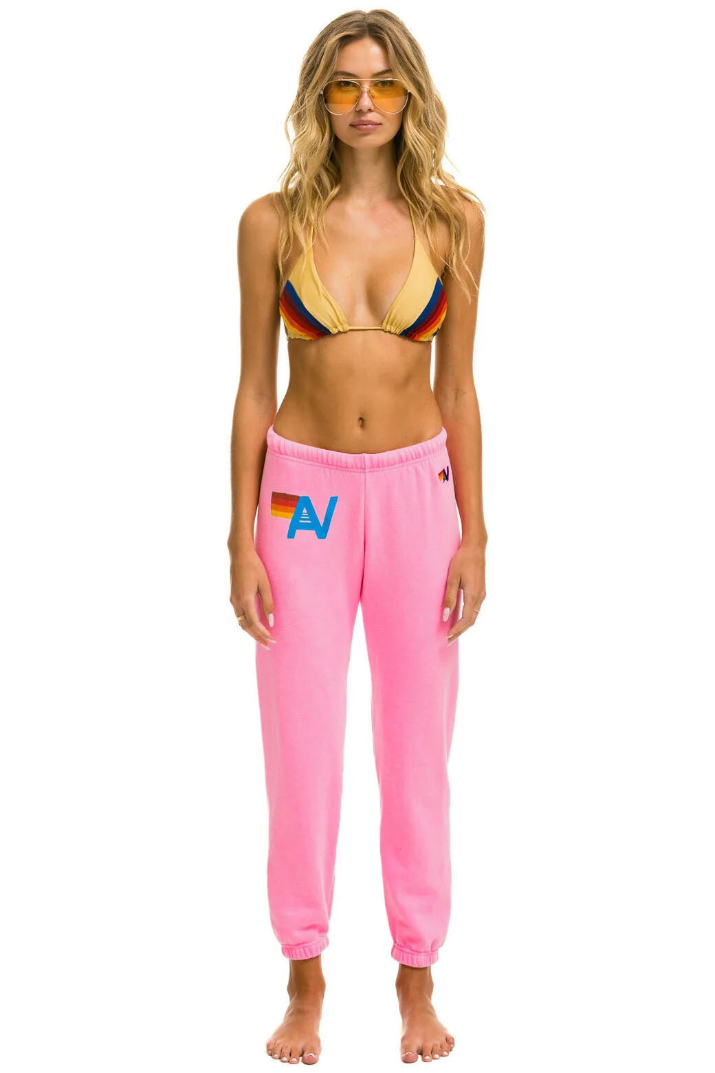 Logo Women's Sweatpants Neon Pink - Bella's House Tulsa