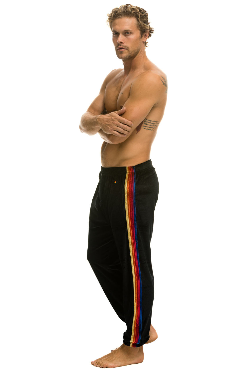 Classic Velvet 5 Stripe Women's Sweatpants Charcoal