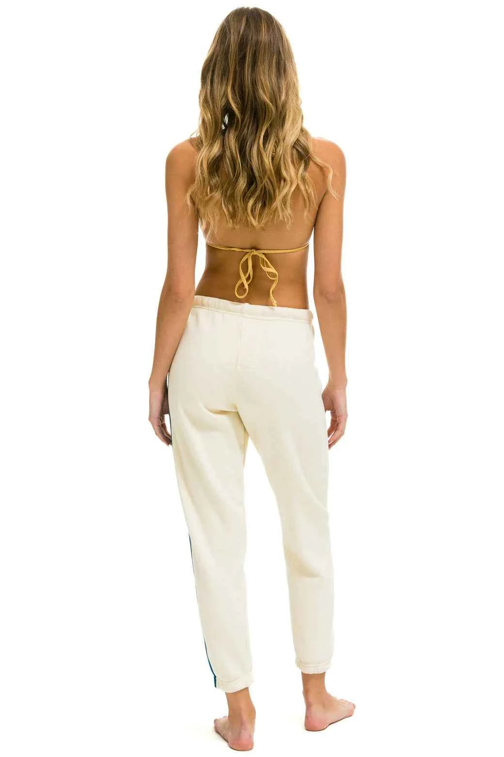 5 Stripe Women's Sweatpants Vintage White Blue