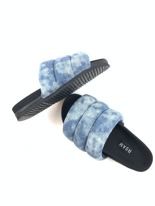 Denim Cross Sandals Shibori