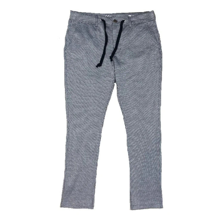 Hound's Tooth Travel Pants - Navy/White