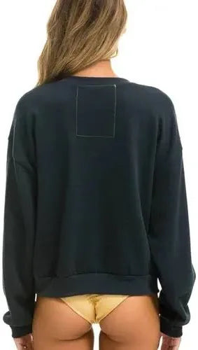 5 Stripe Crew Sweatshirt Charcoal