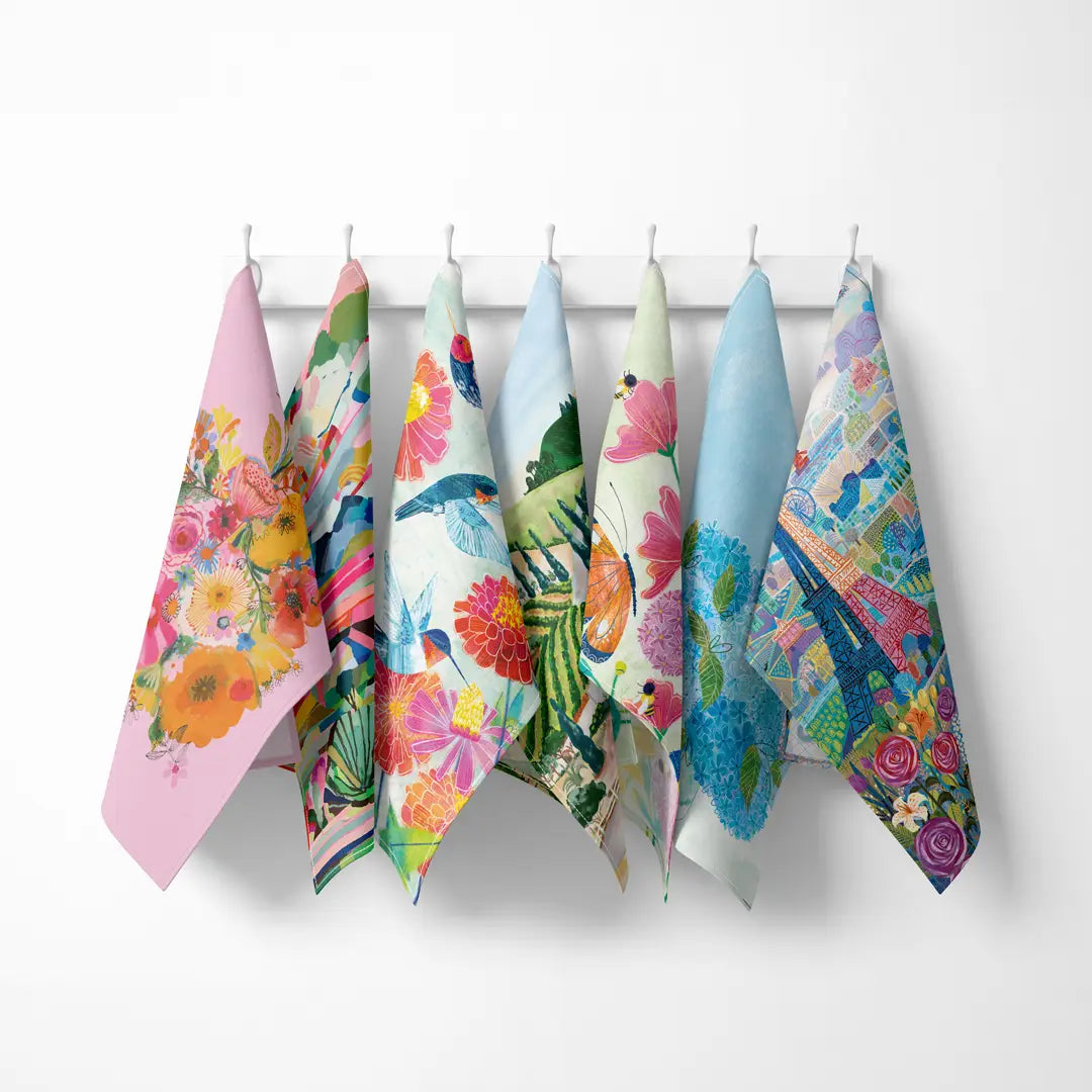 Floral Blush Cotton Tea Towel - Bella's House Tulsa