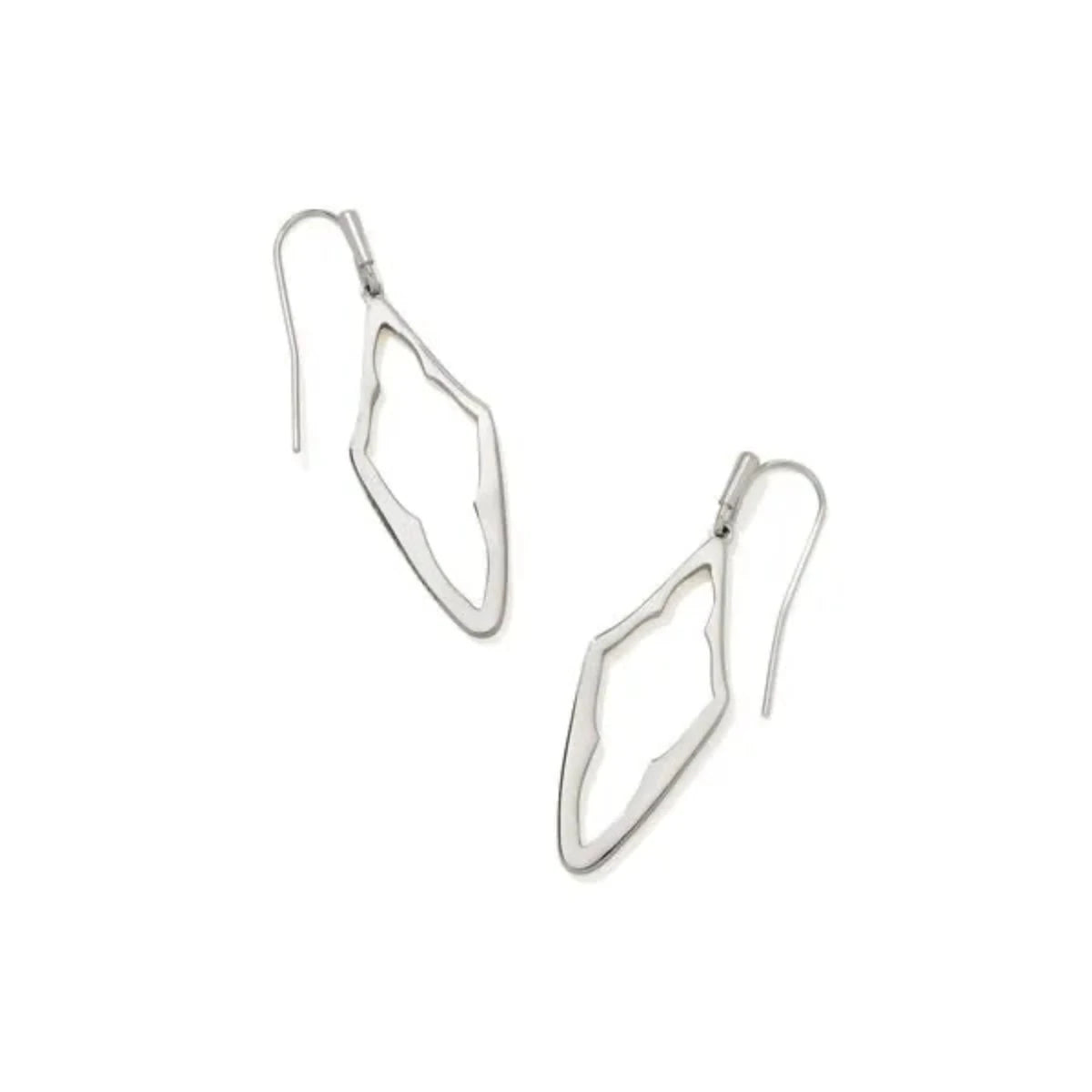Abbie Elongated Open Frame Silver Earrings