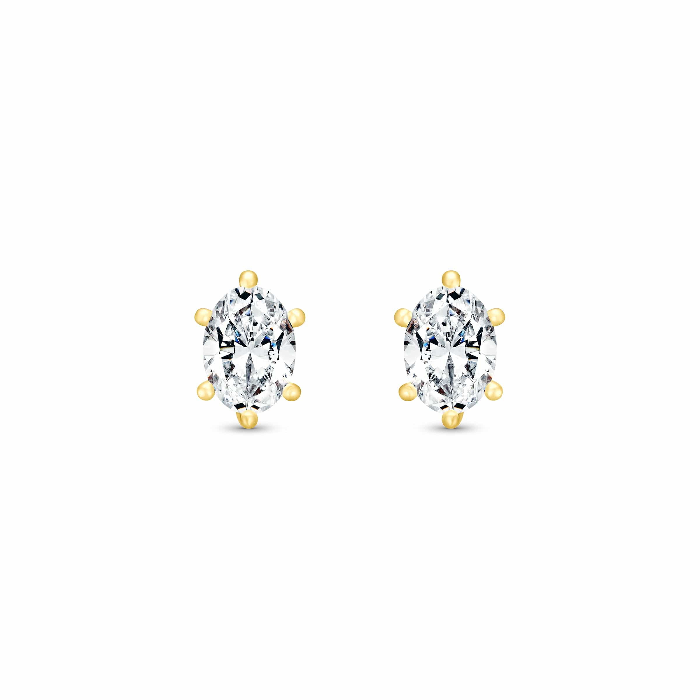 Alpha Oval Stud Earrings Gold - Bella's House Tulsa