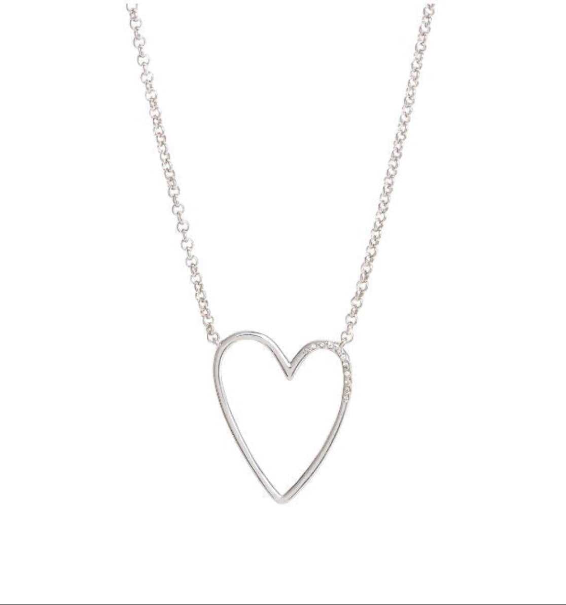 Ansley Silver Heart Pendant Necklace