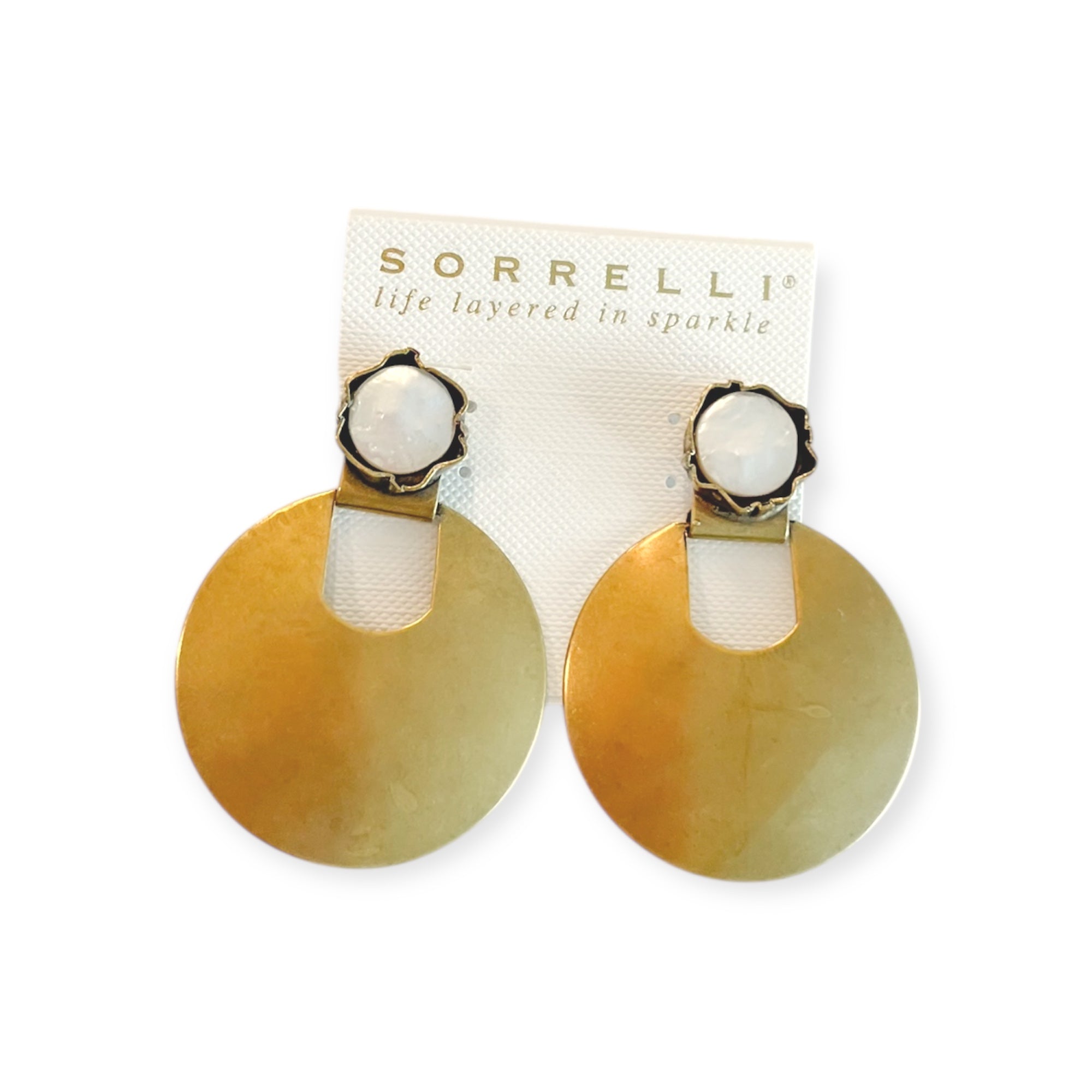 Antique Gold Modern Pearl Earrings