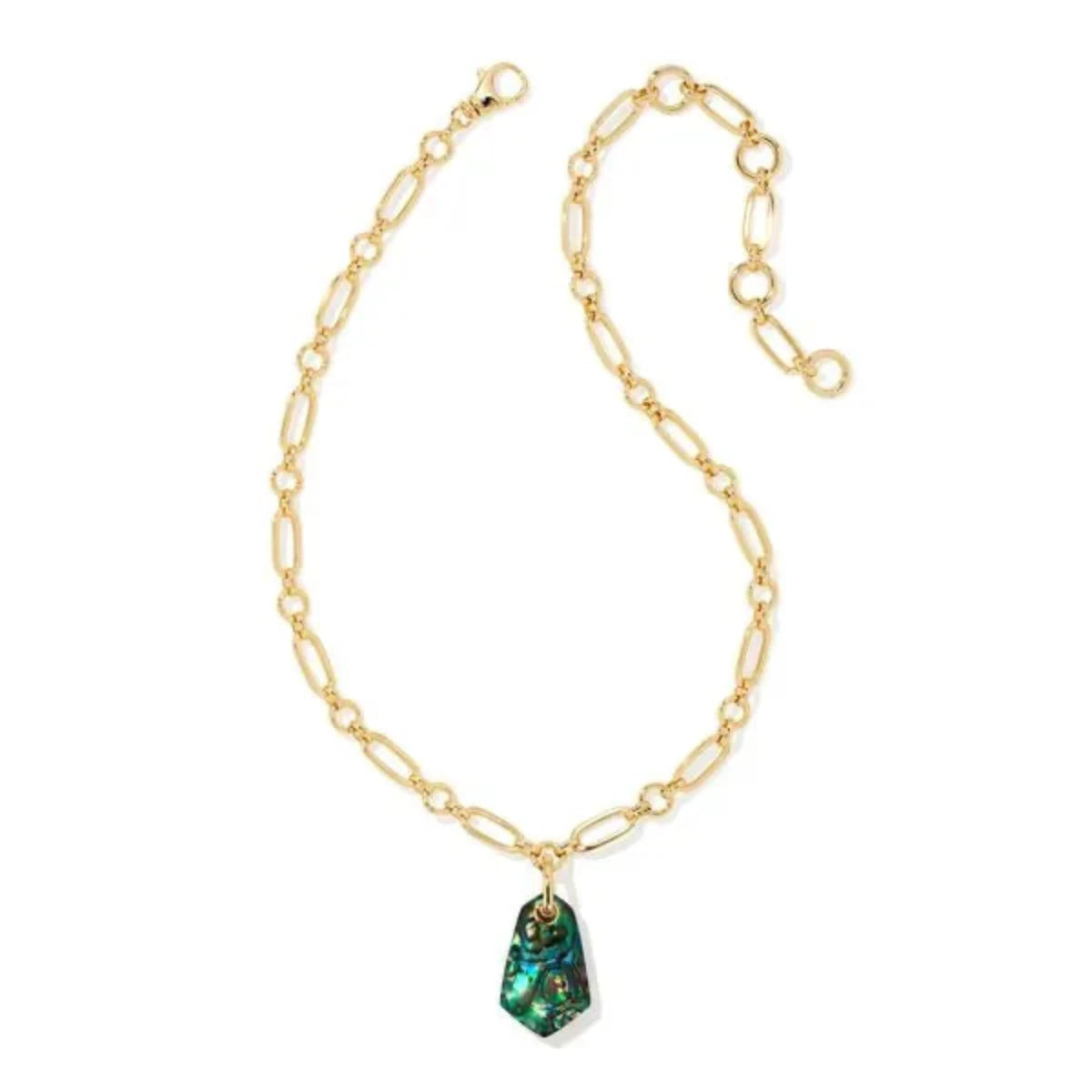 Ashlyn Chain Gold Necklace in Abalone Shell