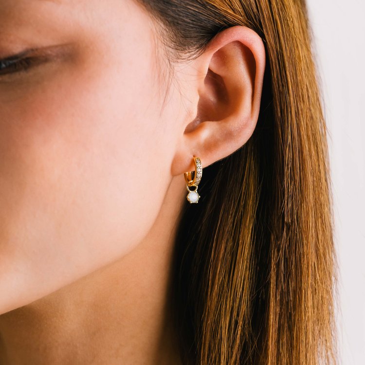 Astrid White Opal Hoop Charm