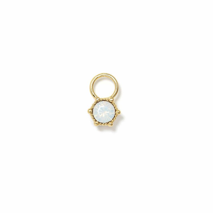 Astrid White Opal Hoop Charm 