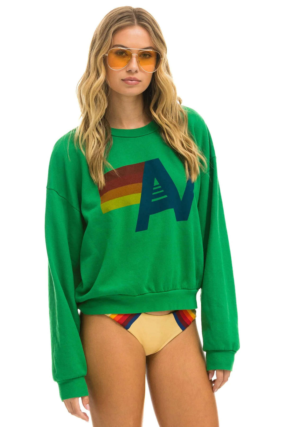 Logo Crew Sweatshirt Relaxed Kelly Green - Bella's House Tulsa