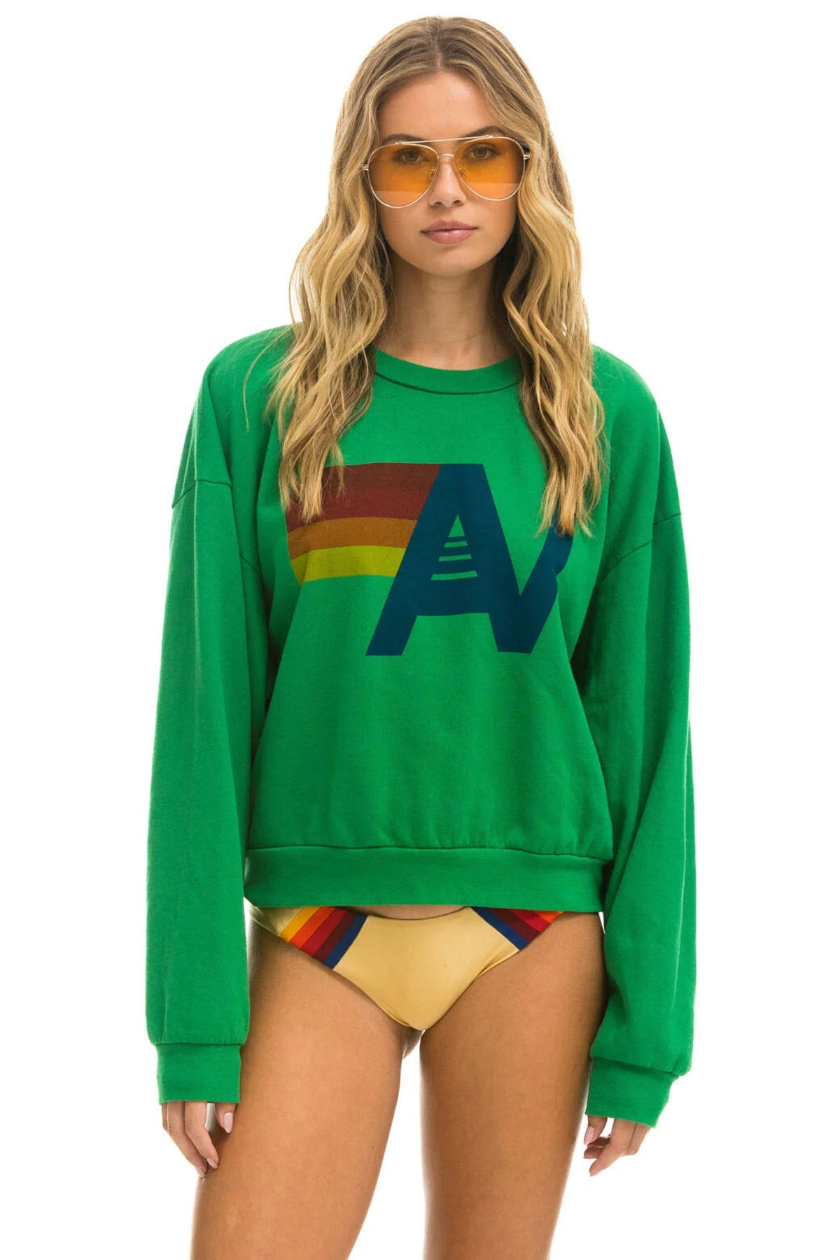 Logo Crew Sweatshirt Relaxed Kelly Green - Bella's House Tulsa