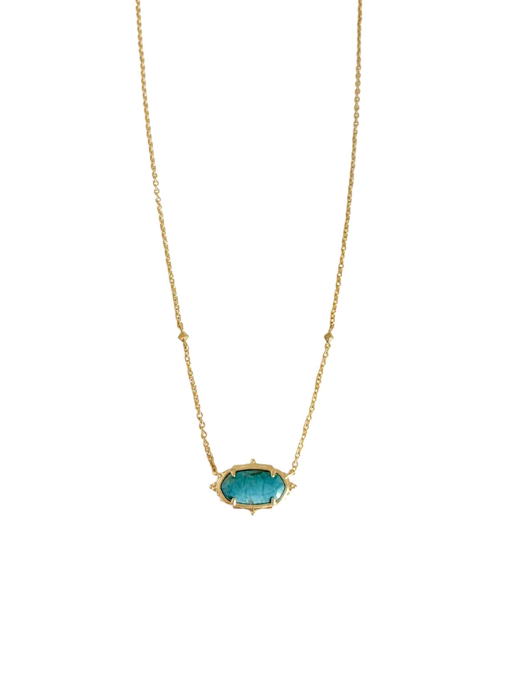 Baroque Elisa Gold Pendant Necklace in Bronze Veined Turquoise