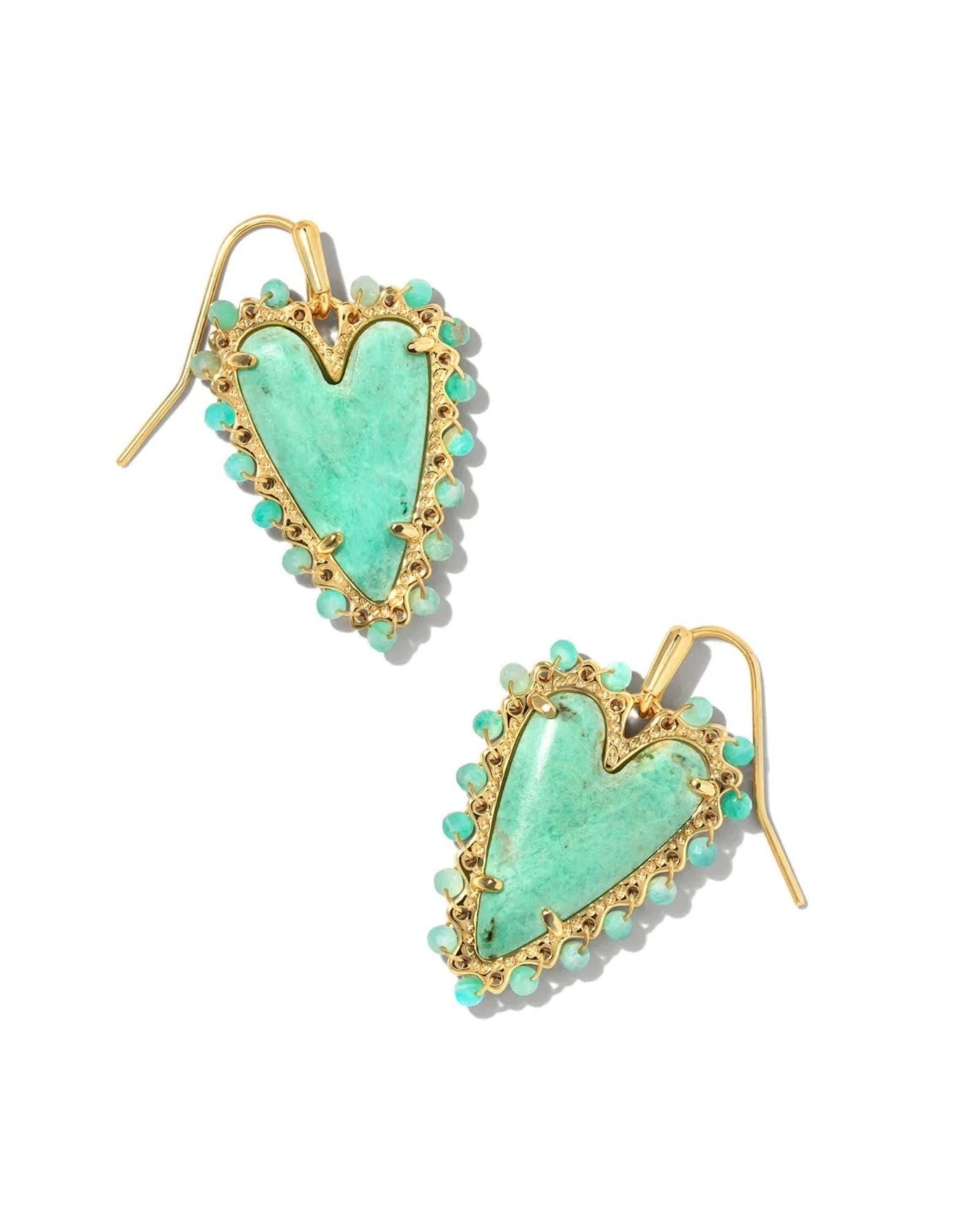 Beaded Ansley Drop Earring Gold Sea Green Chryscle