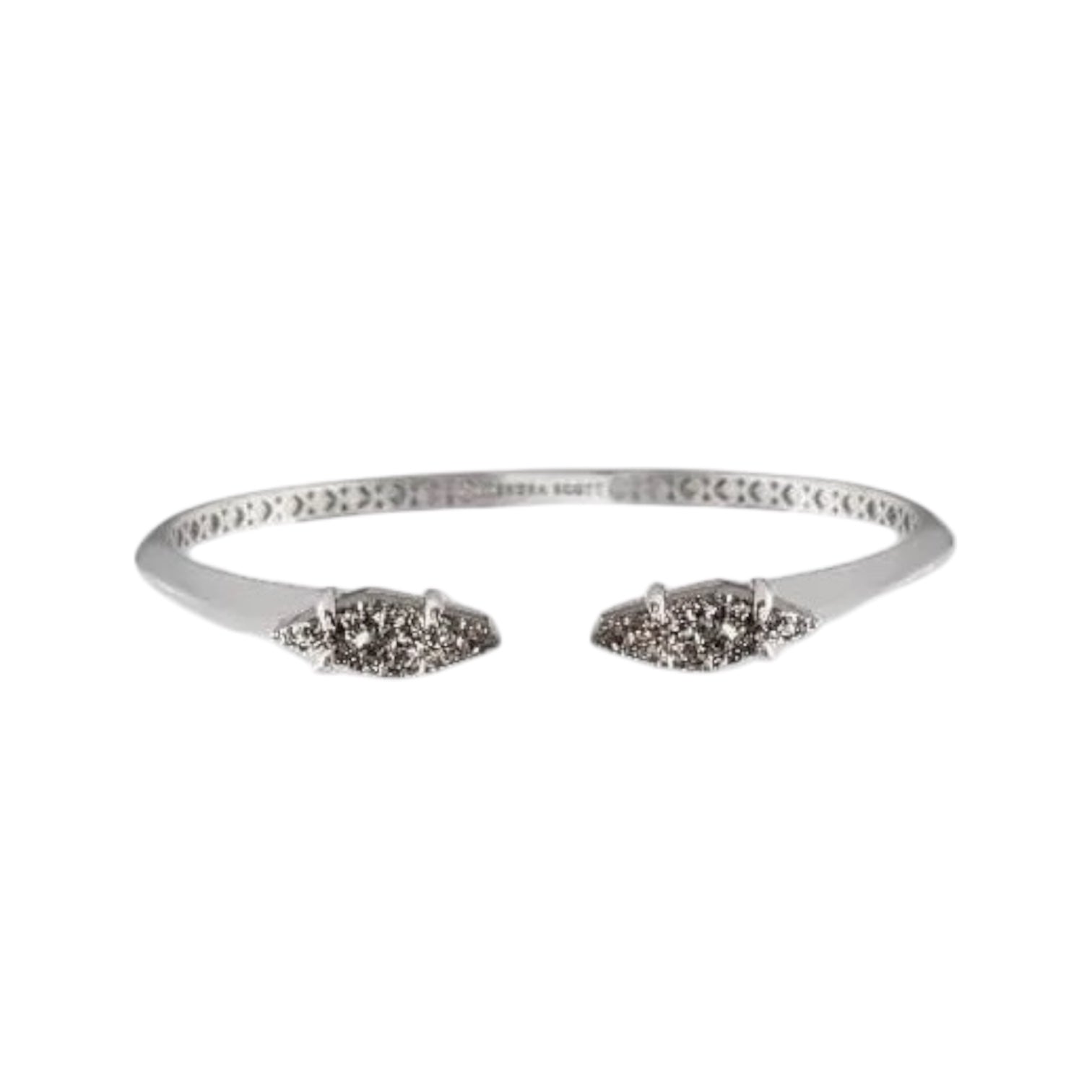 Bianca Silver Tone Platinum Drusy Cuff Bracelet