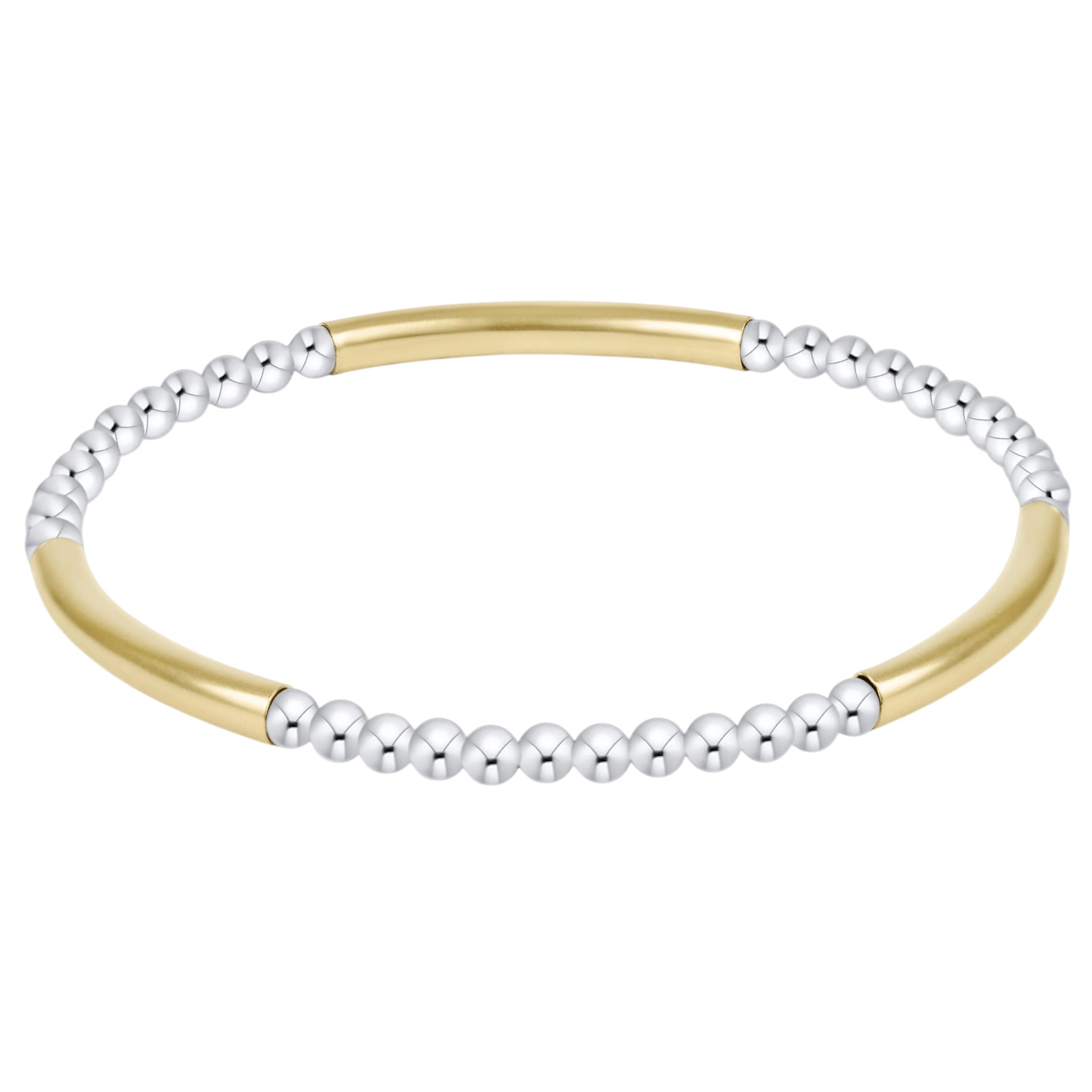 Bliss Bar Pattern Mixed Metal 3mm Bracelet