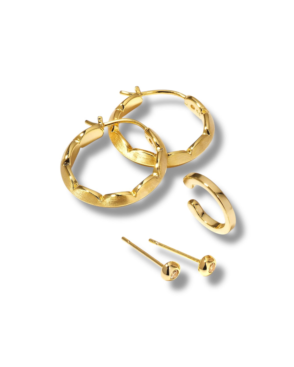 Brooke Huggie & Stud Set in Gold