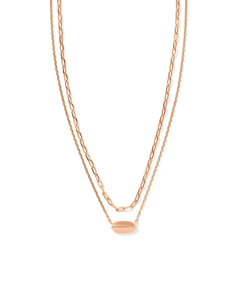 Brooke Multi Strand Rose Gold Necklace