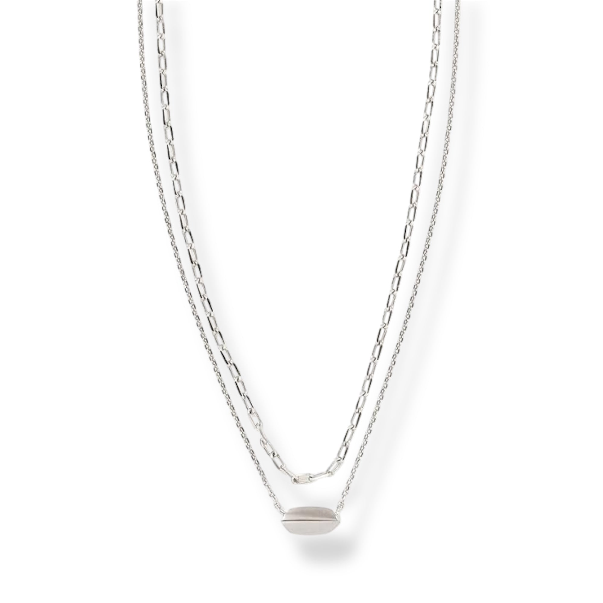 Brooke Multi Strand Silver Necklace