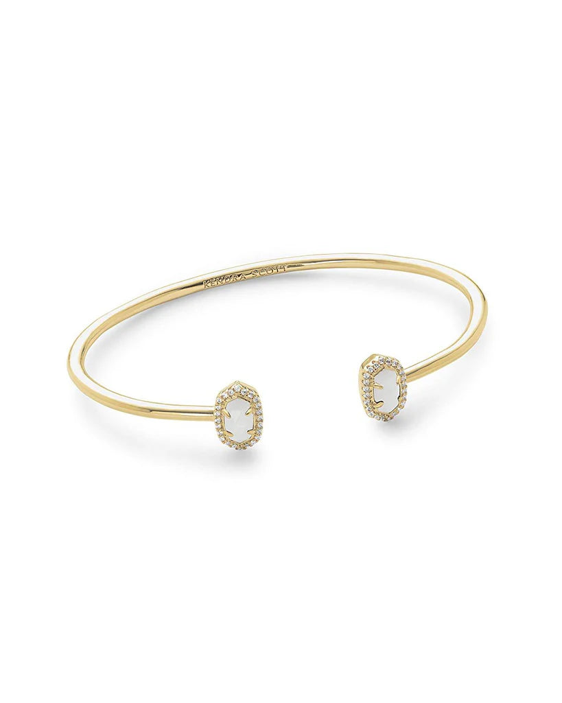 Calla Gold Cuff Bracelet in Mother of Pearl