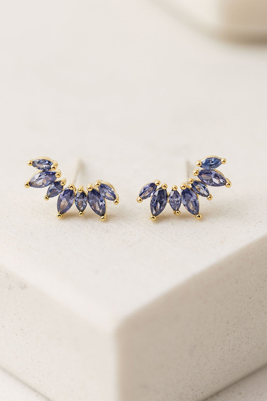 Crown Climber Earrings in Royal